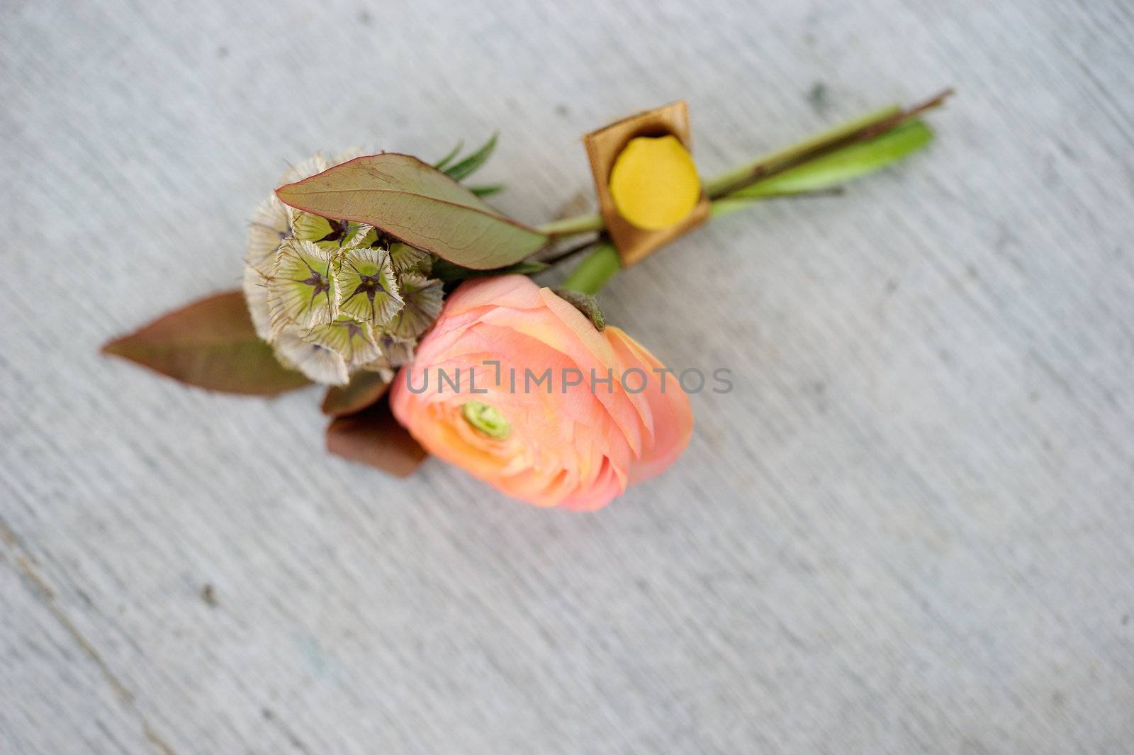 Image of a creatively designed  boutonniere