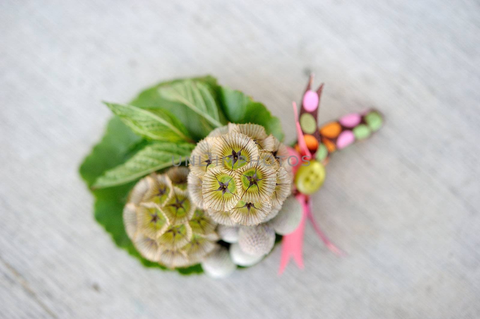 Image of a creatively designed  boutonniere 