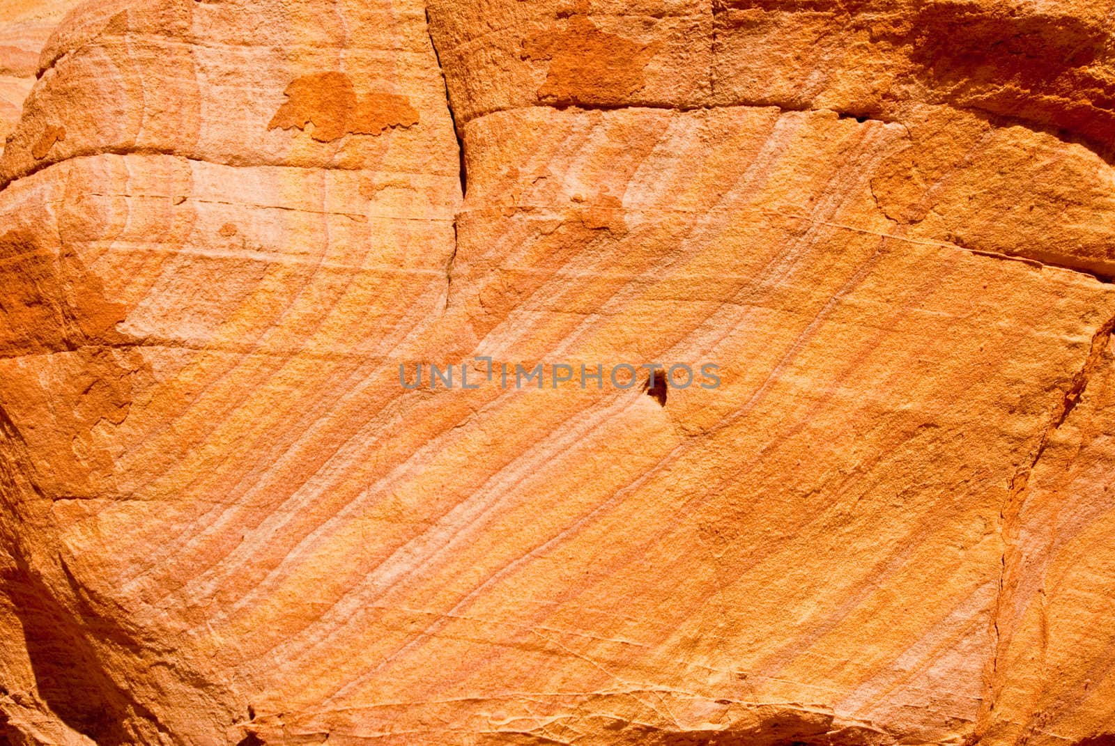 Orange sandstone boulder in Nevada, USA