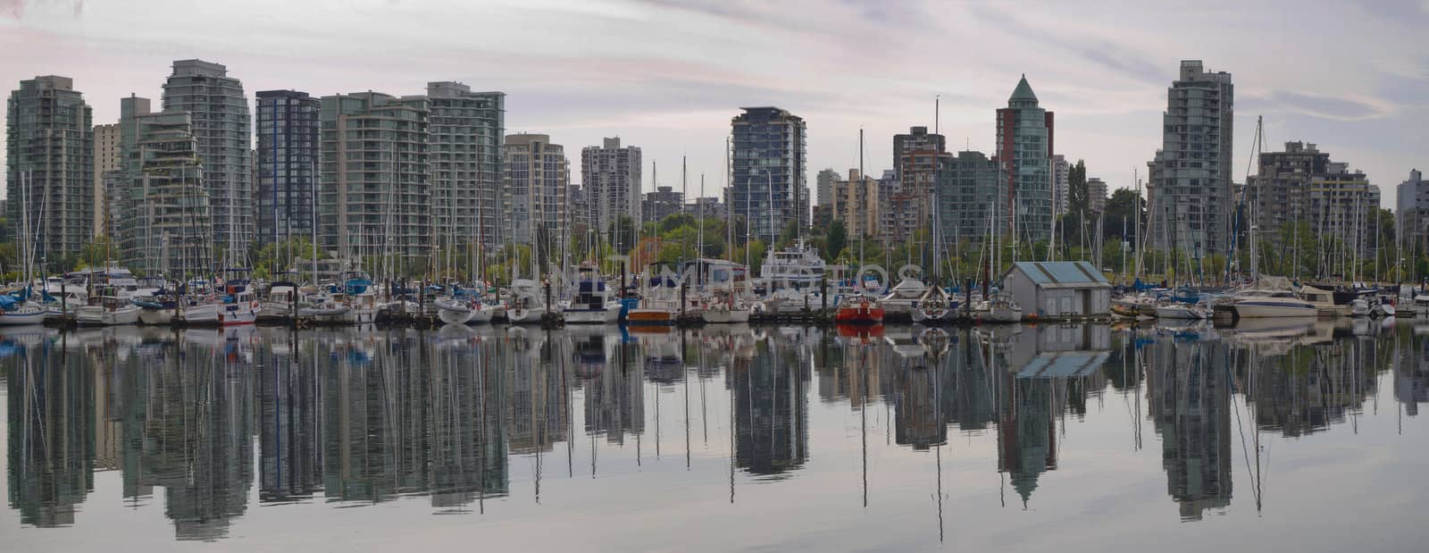 Reflection at Vancouver British Columbia Canada Waterfront Marina