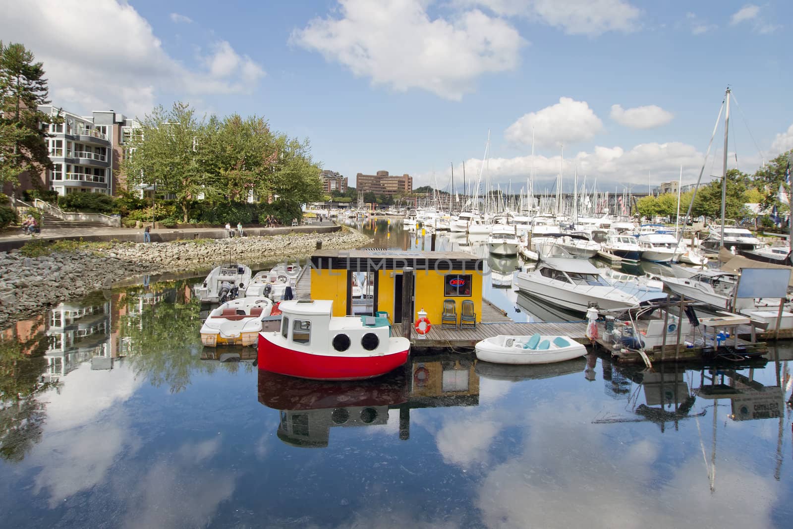 Marina at Granville Island in Vancouver British Columbia Canada