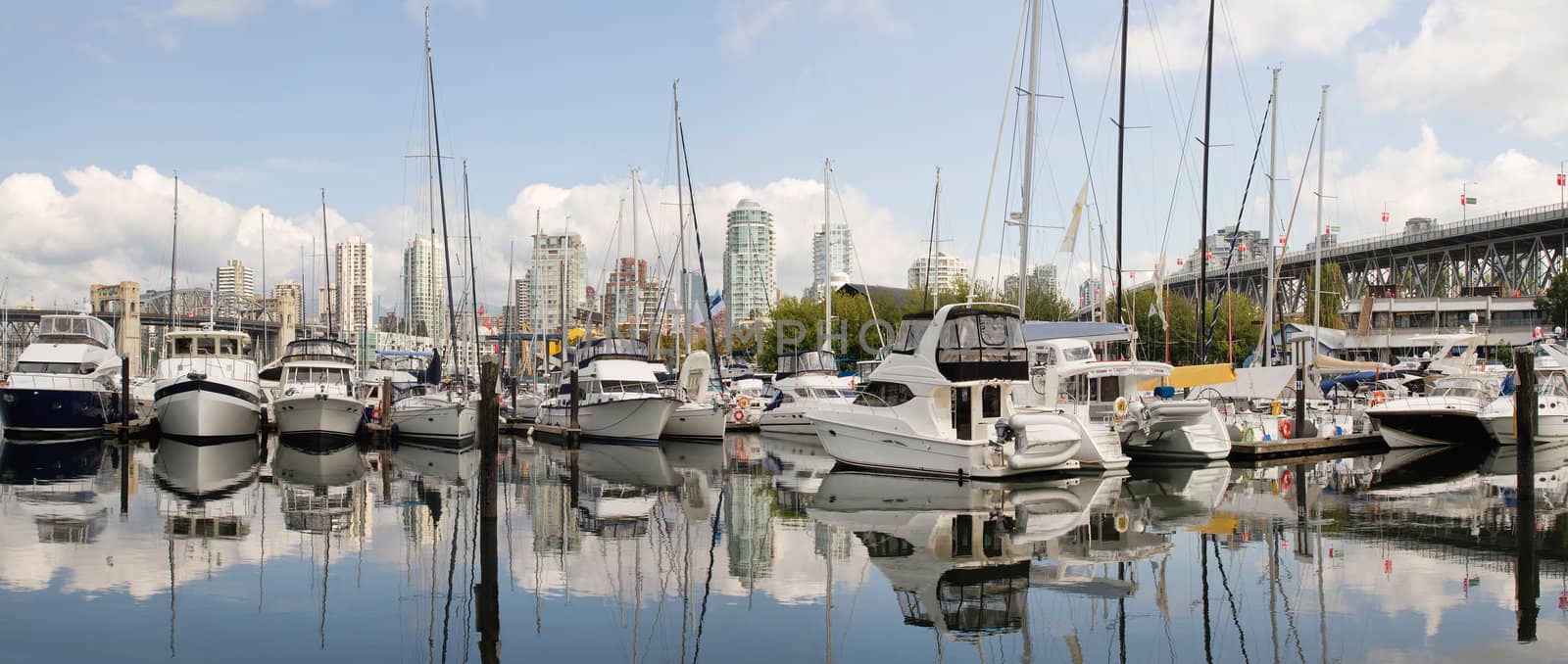 Granville Island Marina in Vancouver BC Canada Panorama