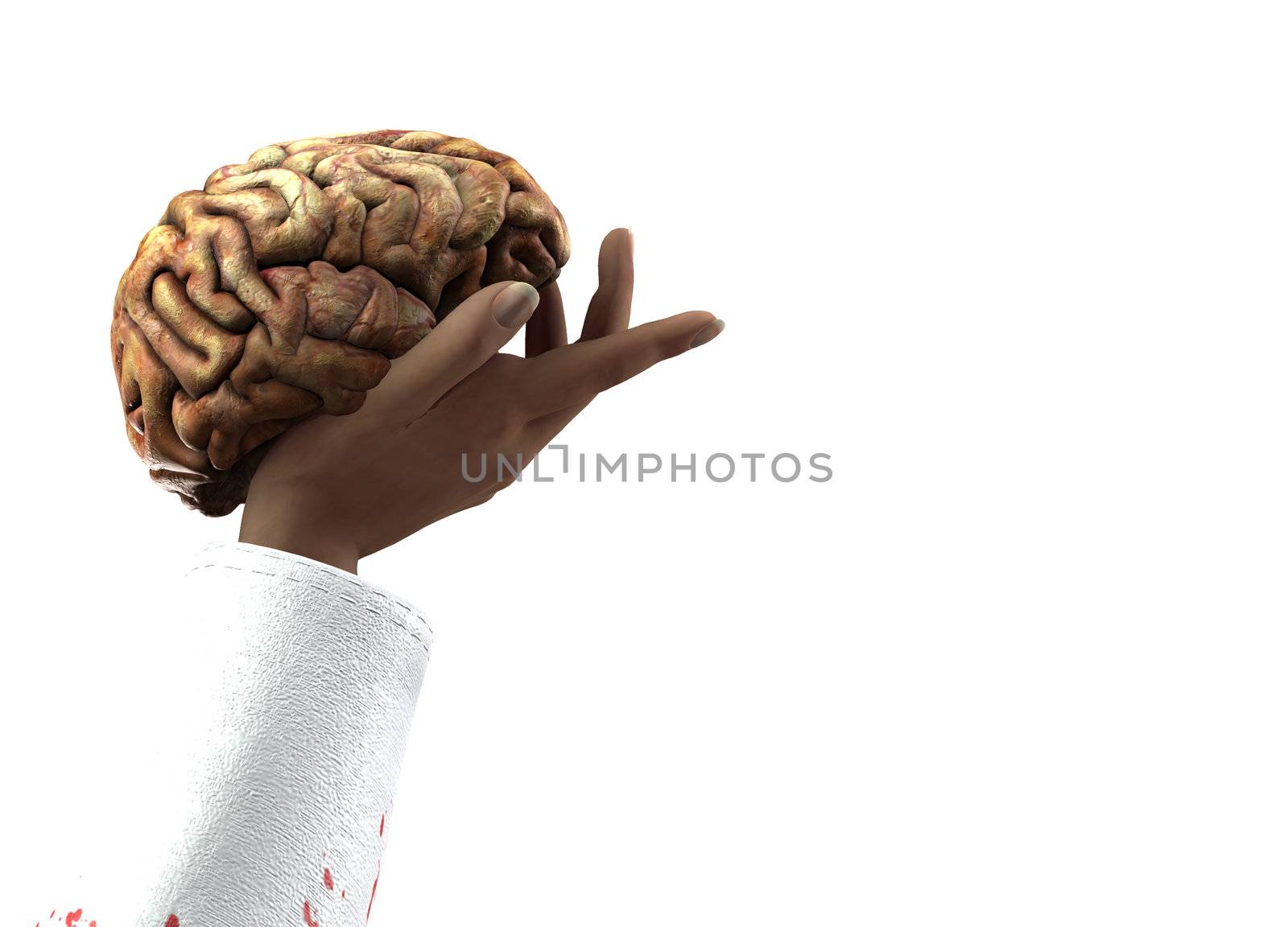 Concept image of a person holding someones mind.