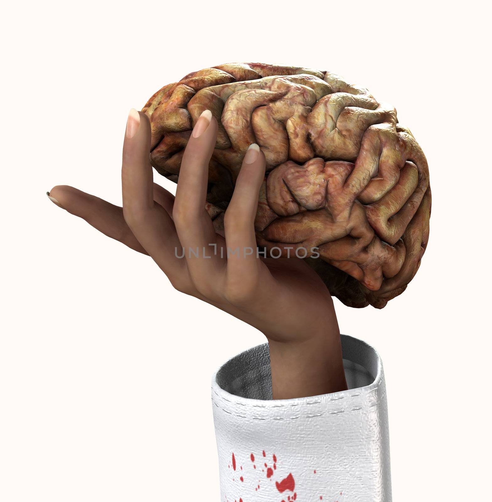 Concept image of a person holding someones mind.