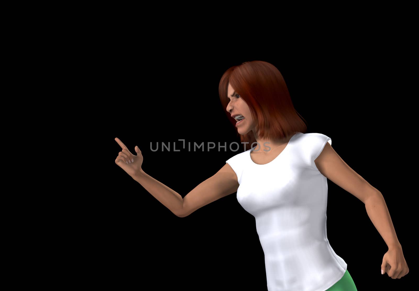 An image of a very angry looking women.
