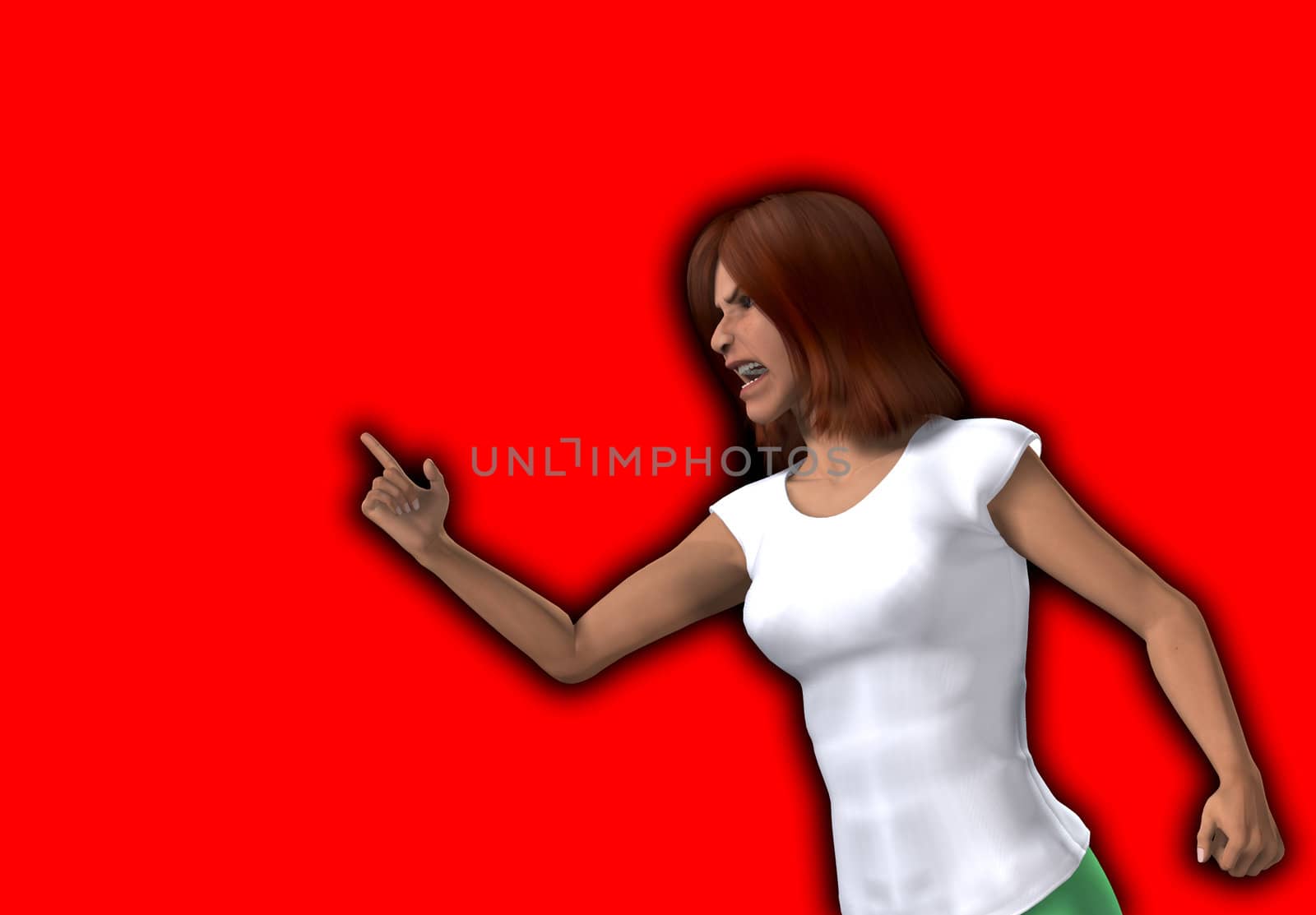 An image of a very angry looking women.

