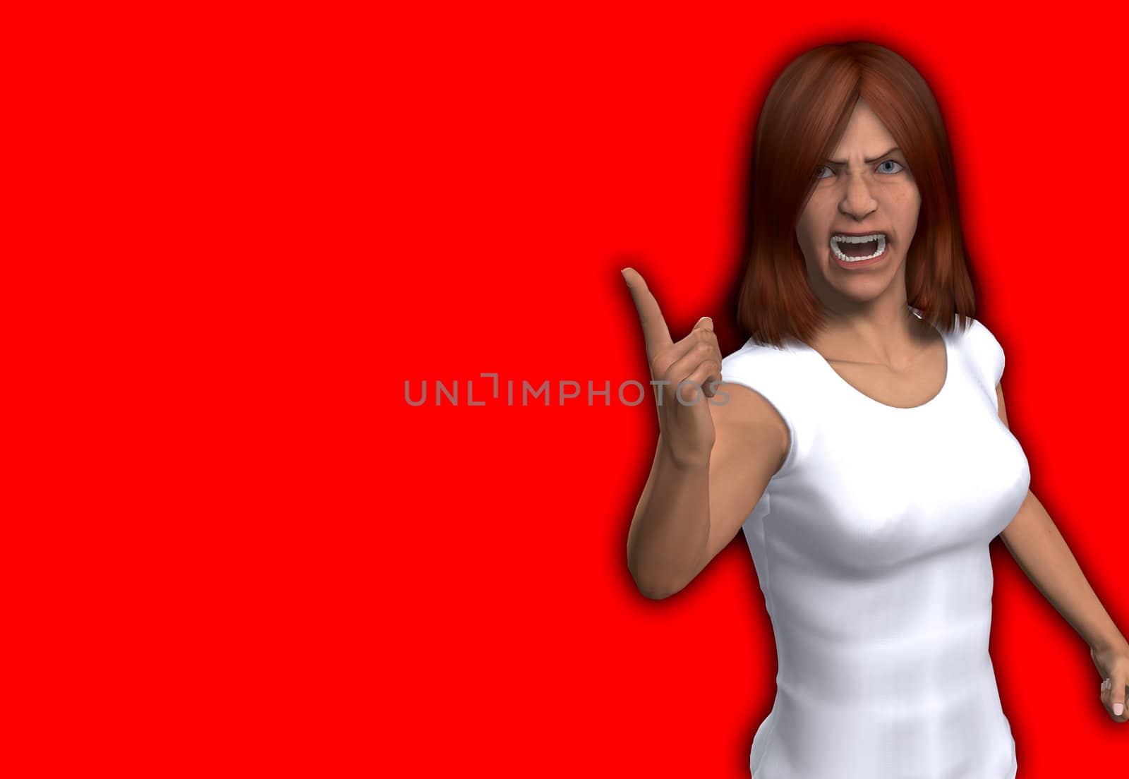 An image of a very angry looking women.
