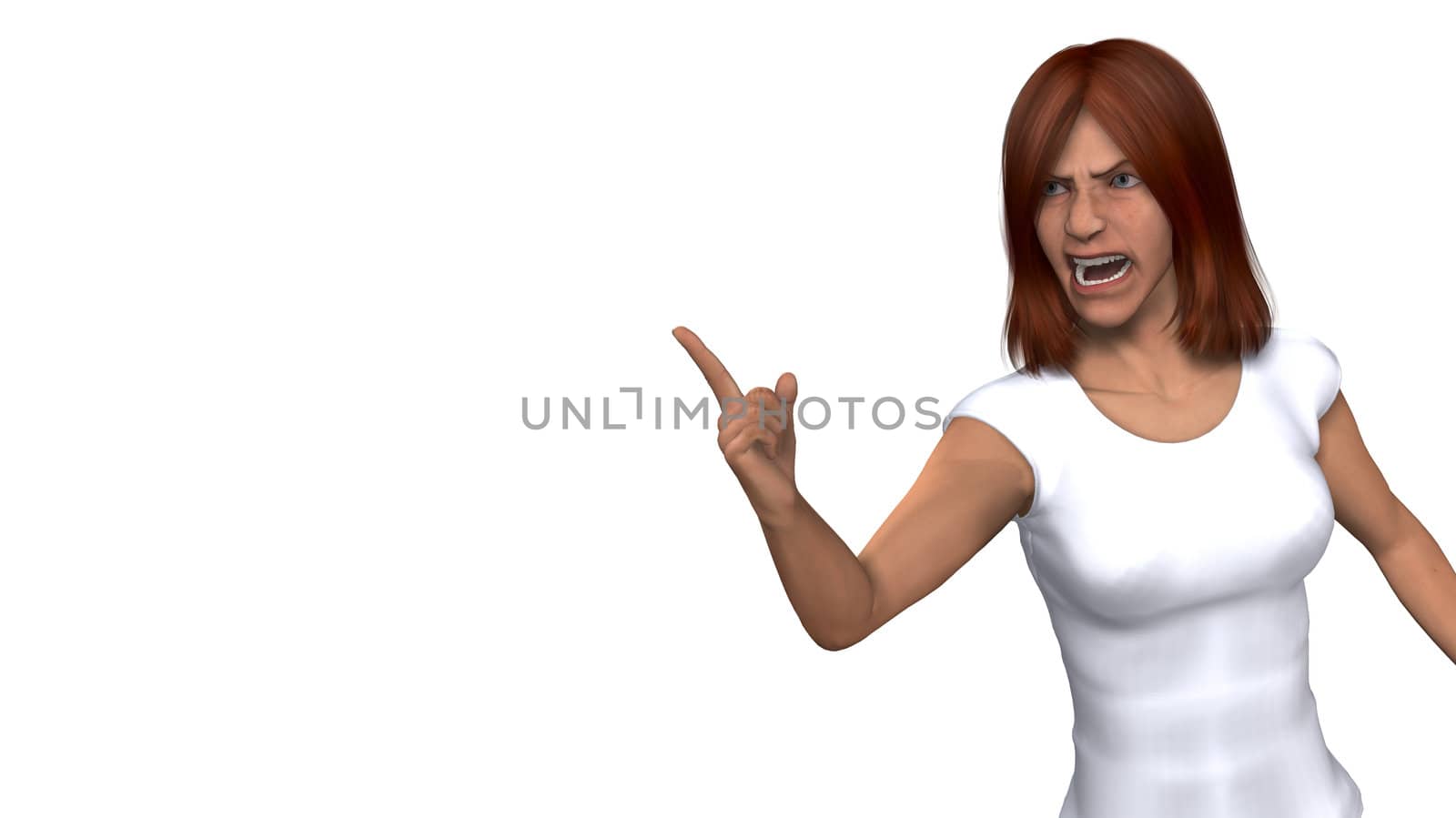 An image of a very angry looking women.
