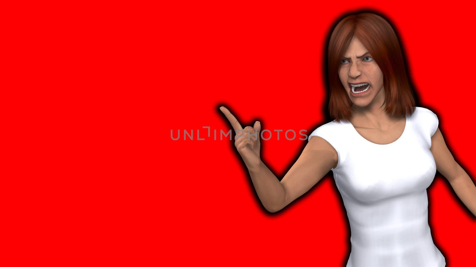 An image of a very angry looking women.
