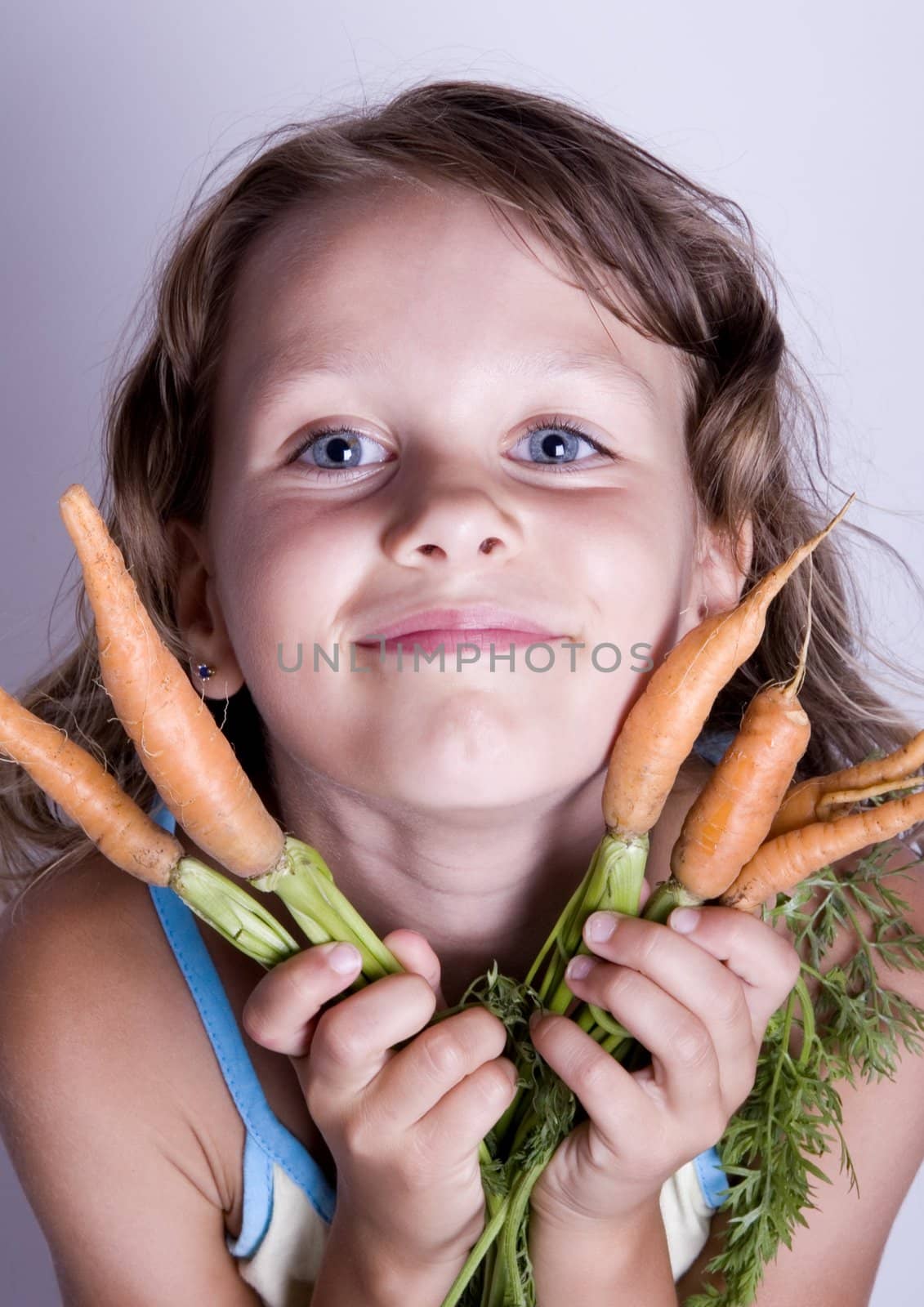 Small girl with carrots by shiffti