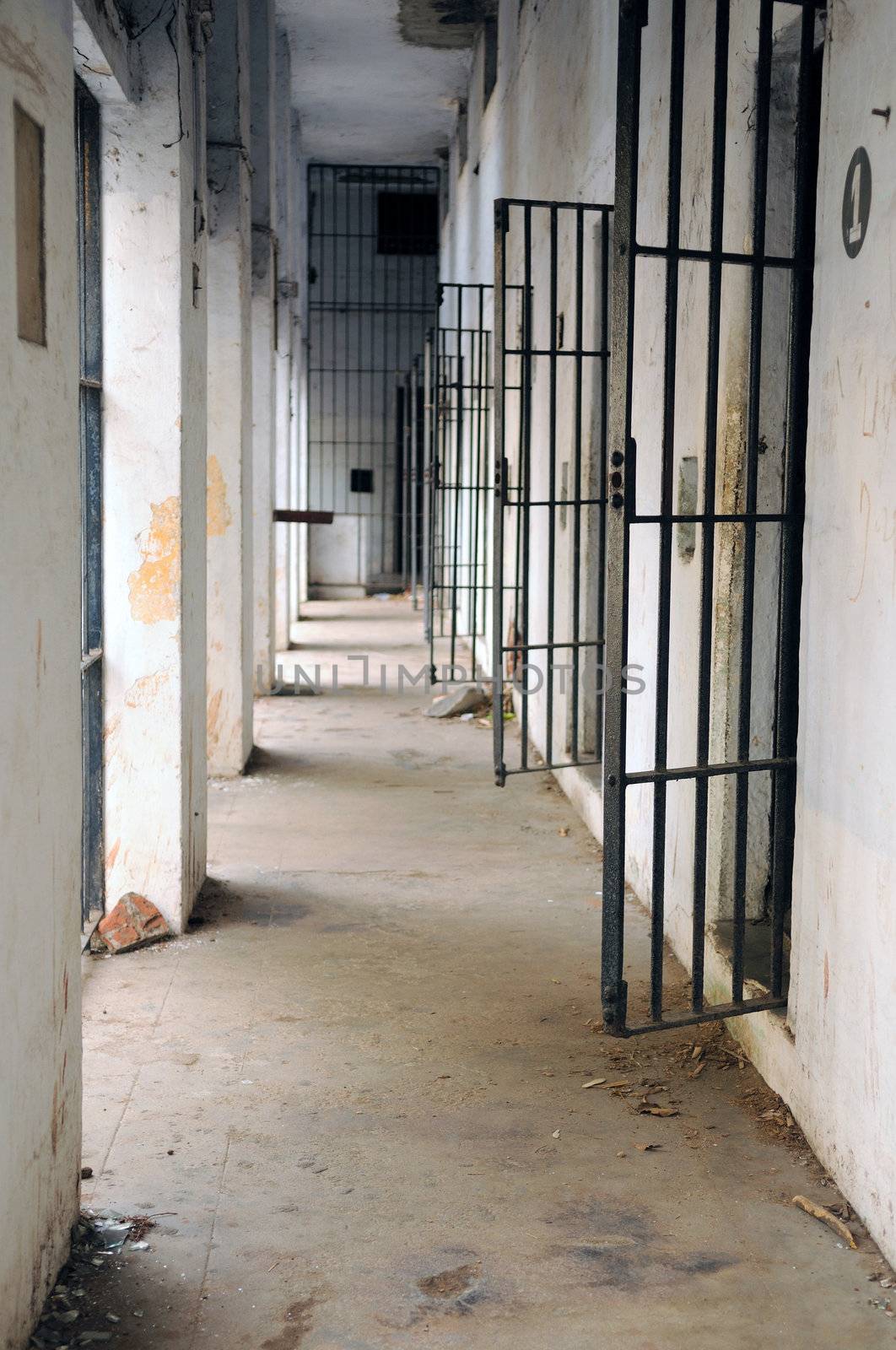 A deserted prison cell in a southern city in India