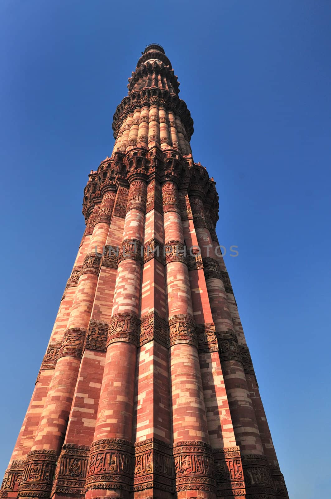 The tower Qutub Minar is the tallest brick minaret in the world. Delhi, India