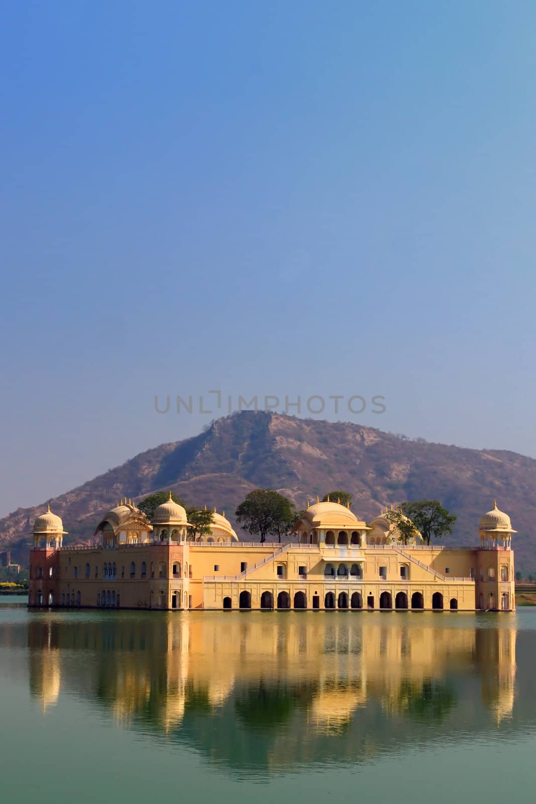 The Jal Mahal Water Palace located in Mansagar Lake in Jaipur, India.