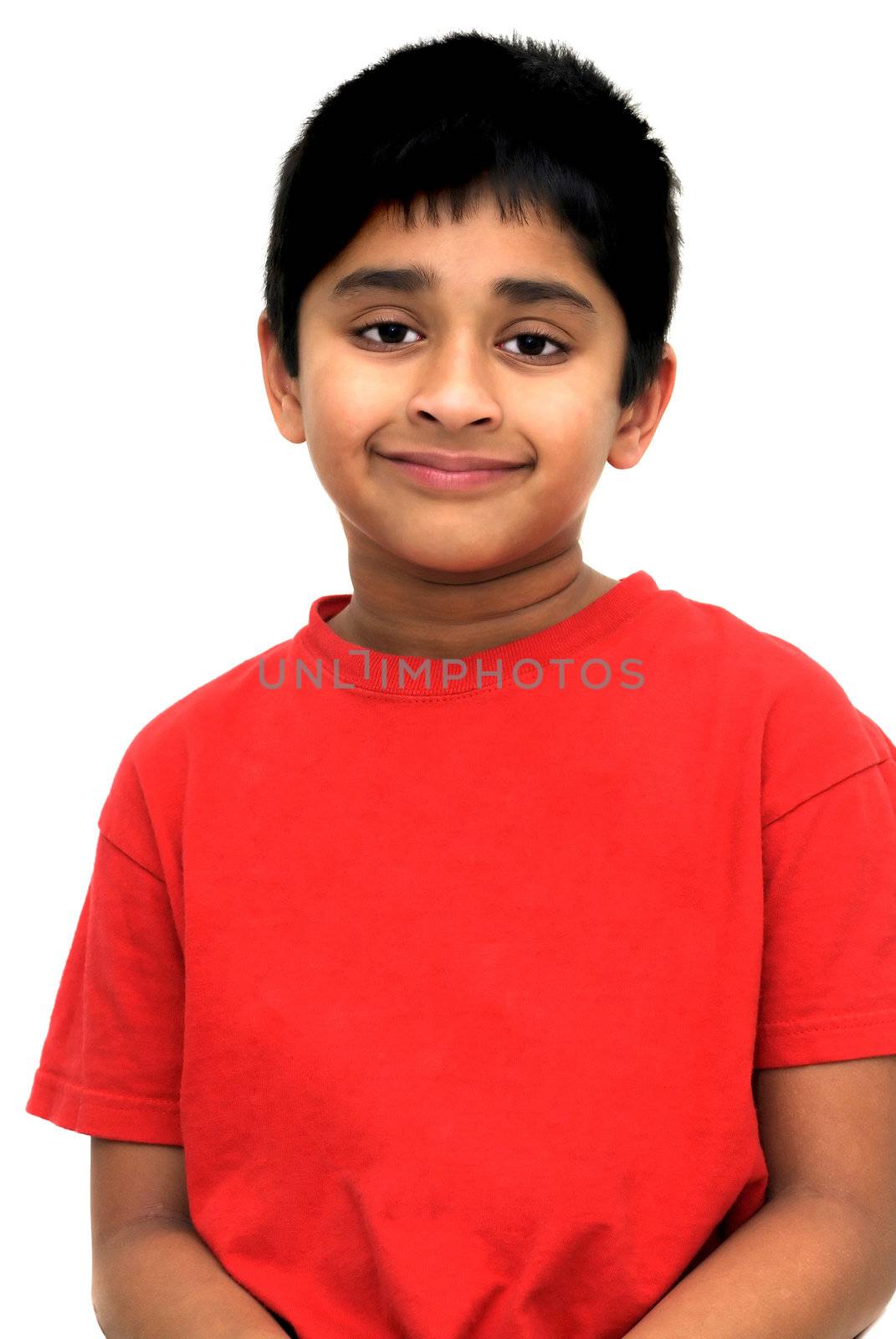 An handsome Indian kid posing for a portrait