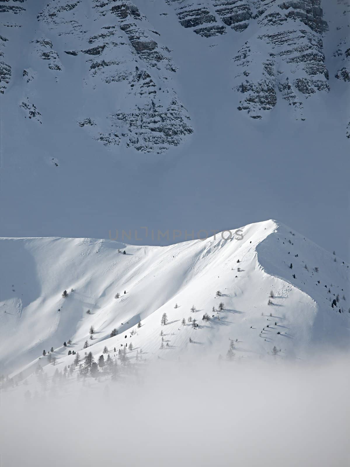 High mountain landscape in winter