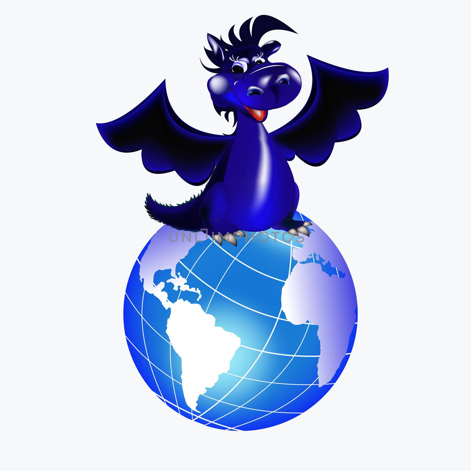 Dark blue dragon-New Year's a symbol of 2012 by sergey150770SV