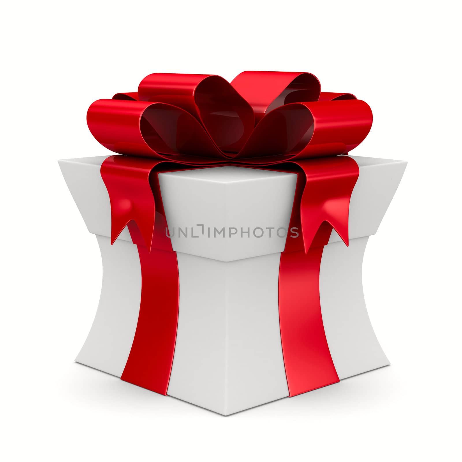 White gift box. Isolated 3D image