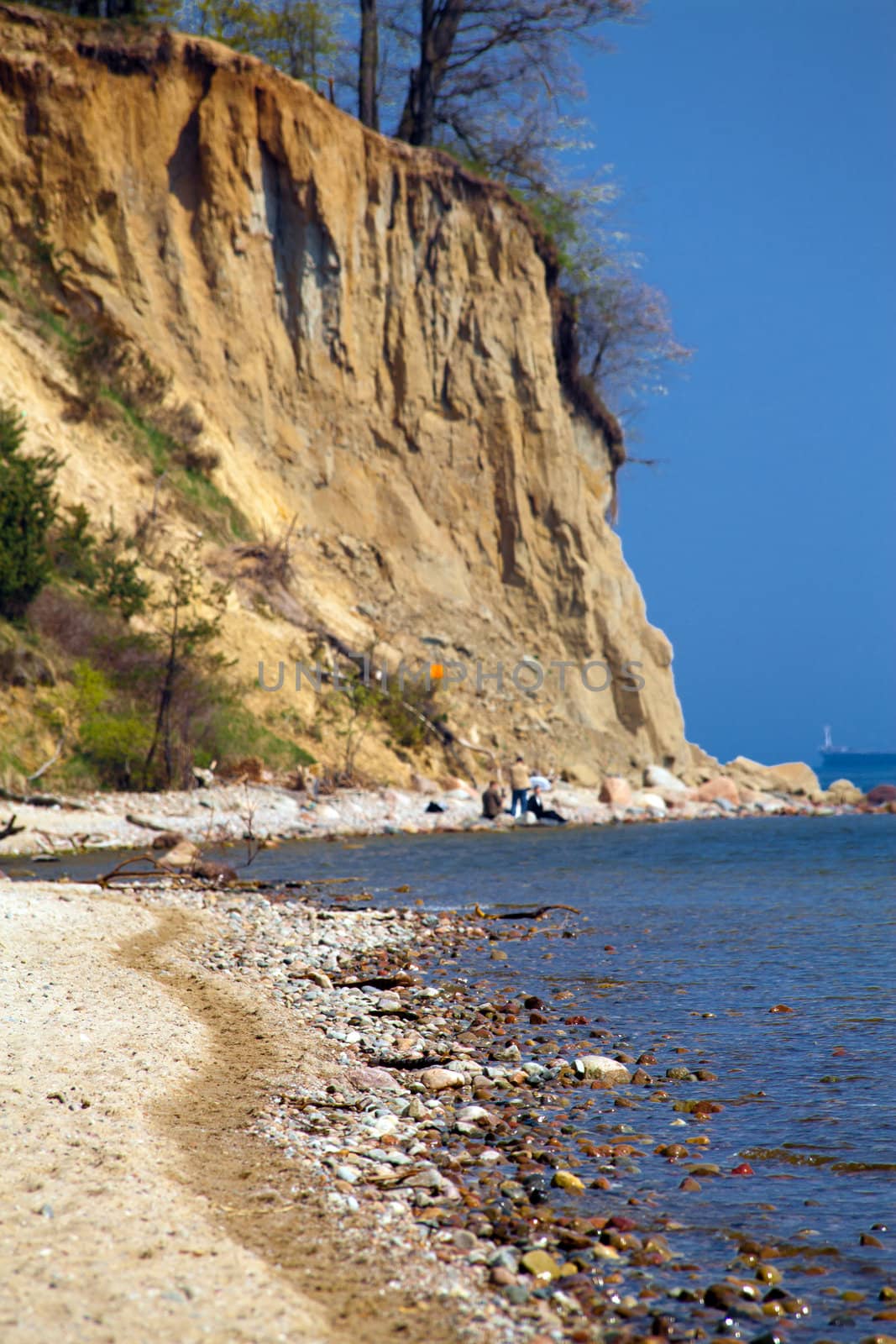 Sea a cliff on the seashore
