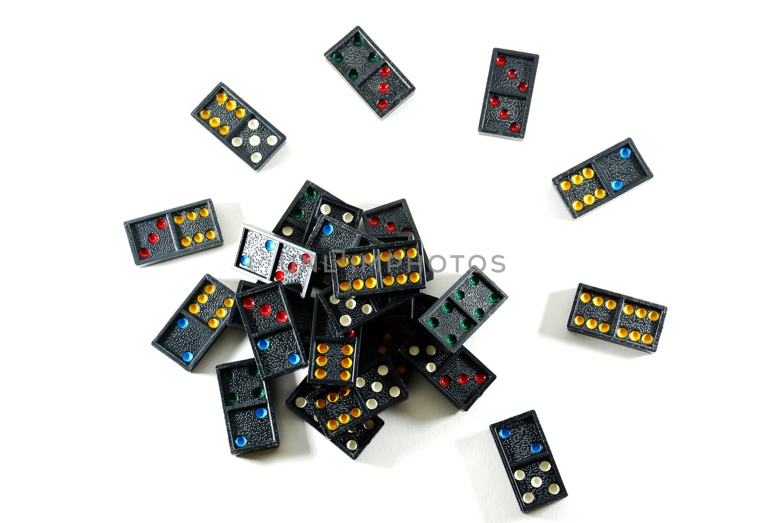 Domino pieces on a white background. by photomtheart