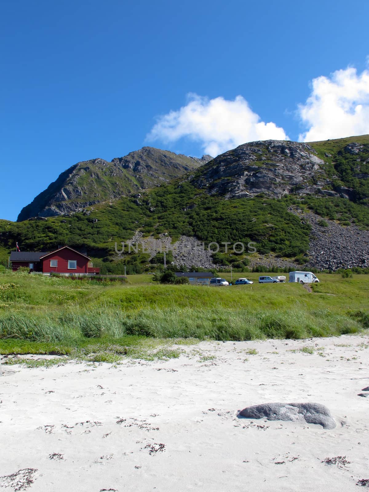 Picturesque landscape at Norway beach
