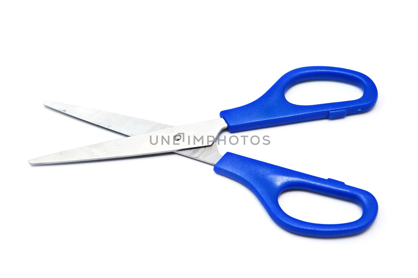 blue scissors isolated on white background