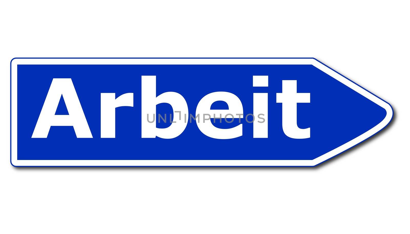 job work or unemployment concept with road sign isolated on white background