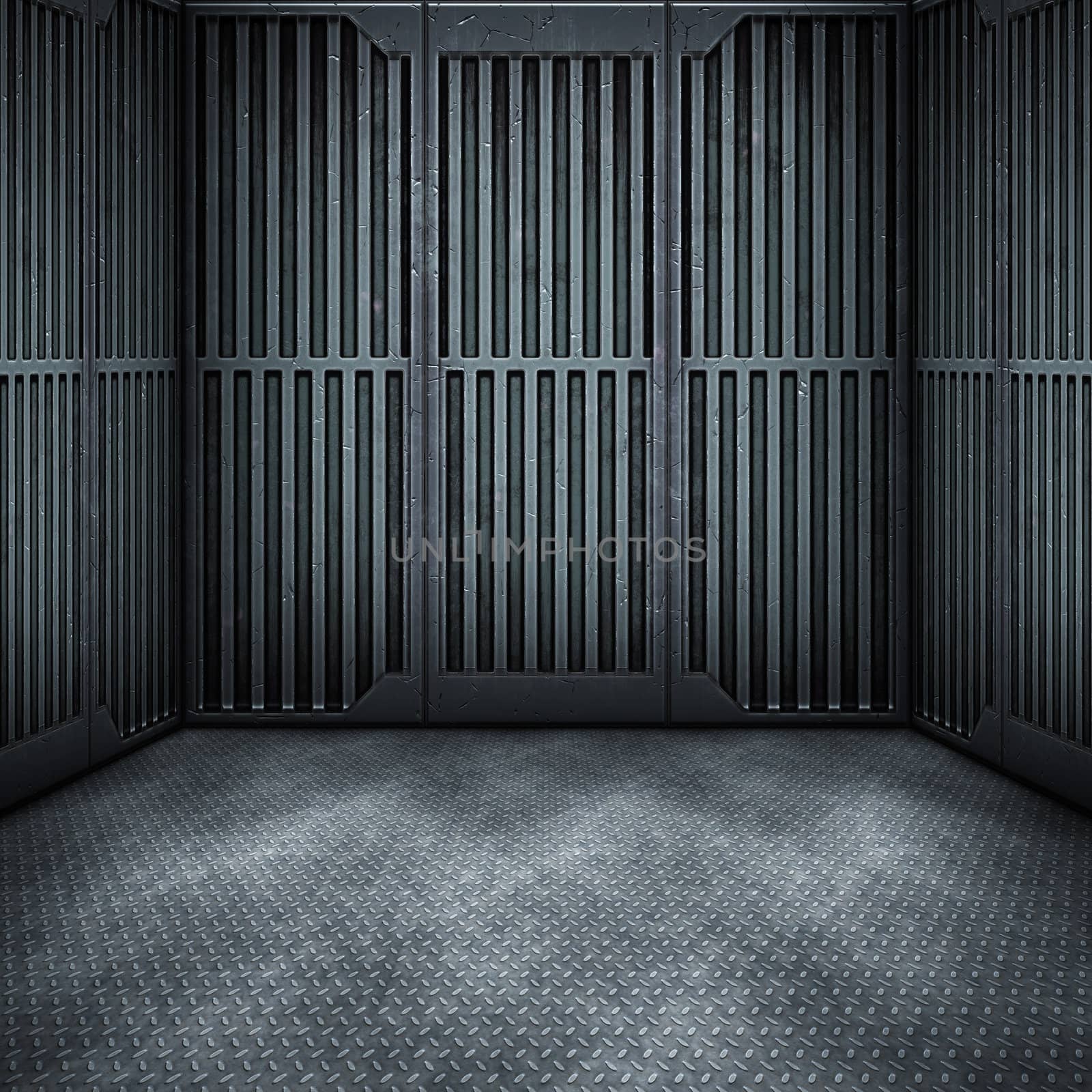An image of a dark steel room background