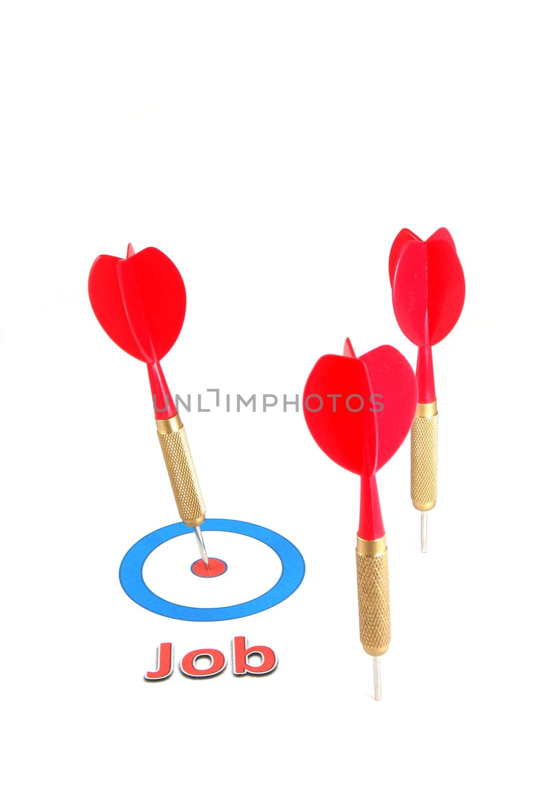 employment or unemployment concept with dart arrow