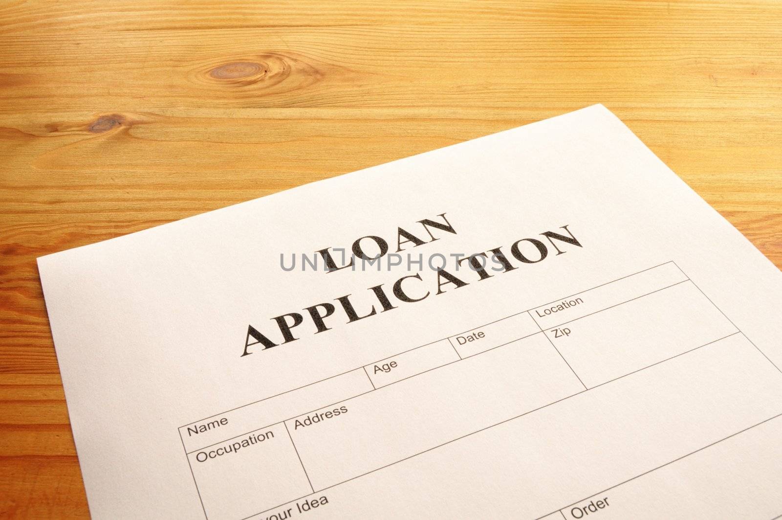 loan application form or document in bank office showing finance concept