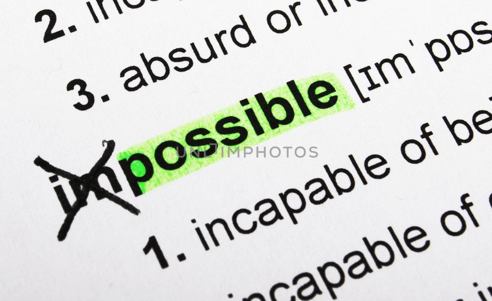 possible concept with word impossible in dictionary