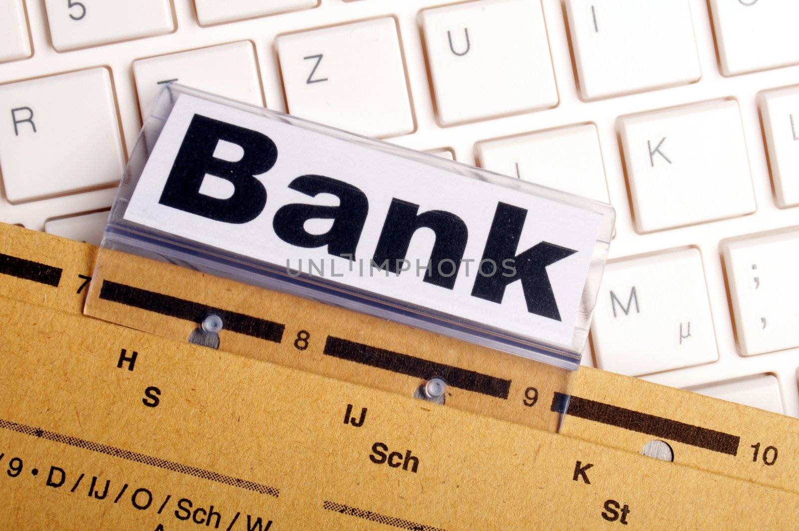 bank or banking word on tab folder showing finance or financial success concept