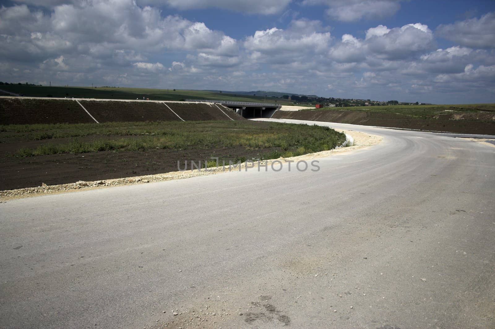 motorway and bridge under constructoin