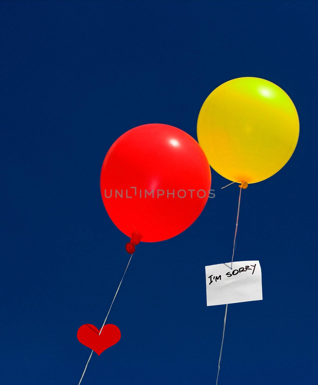  Metaphoric love-affair with two colored balloons 