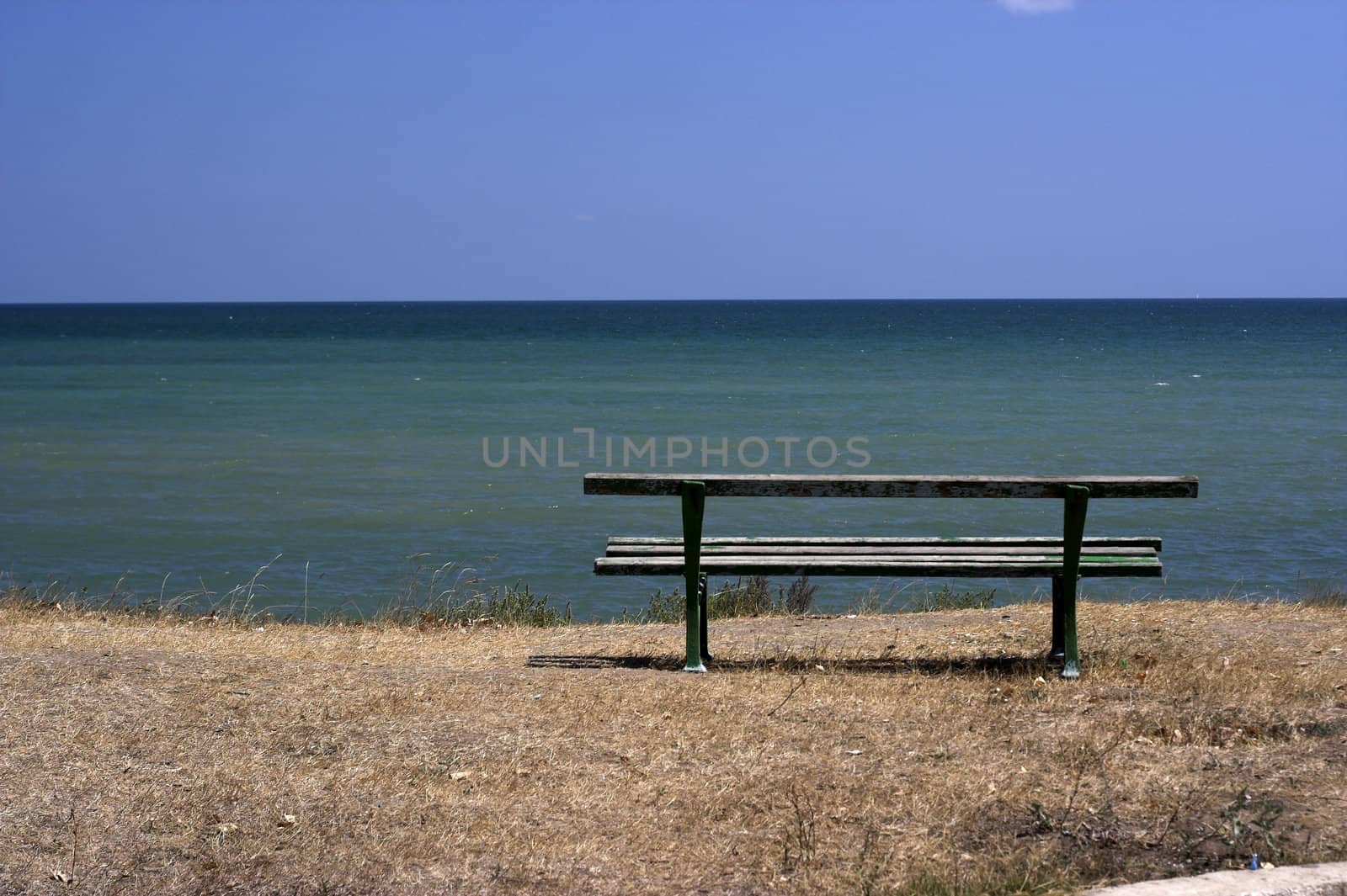 Wooden bench in the beach