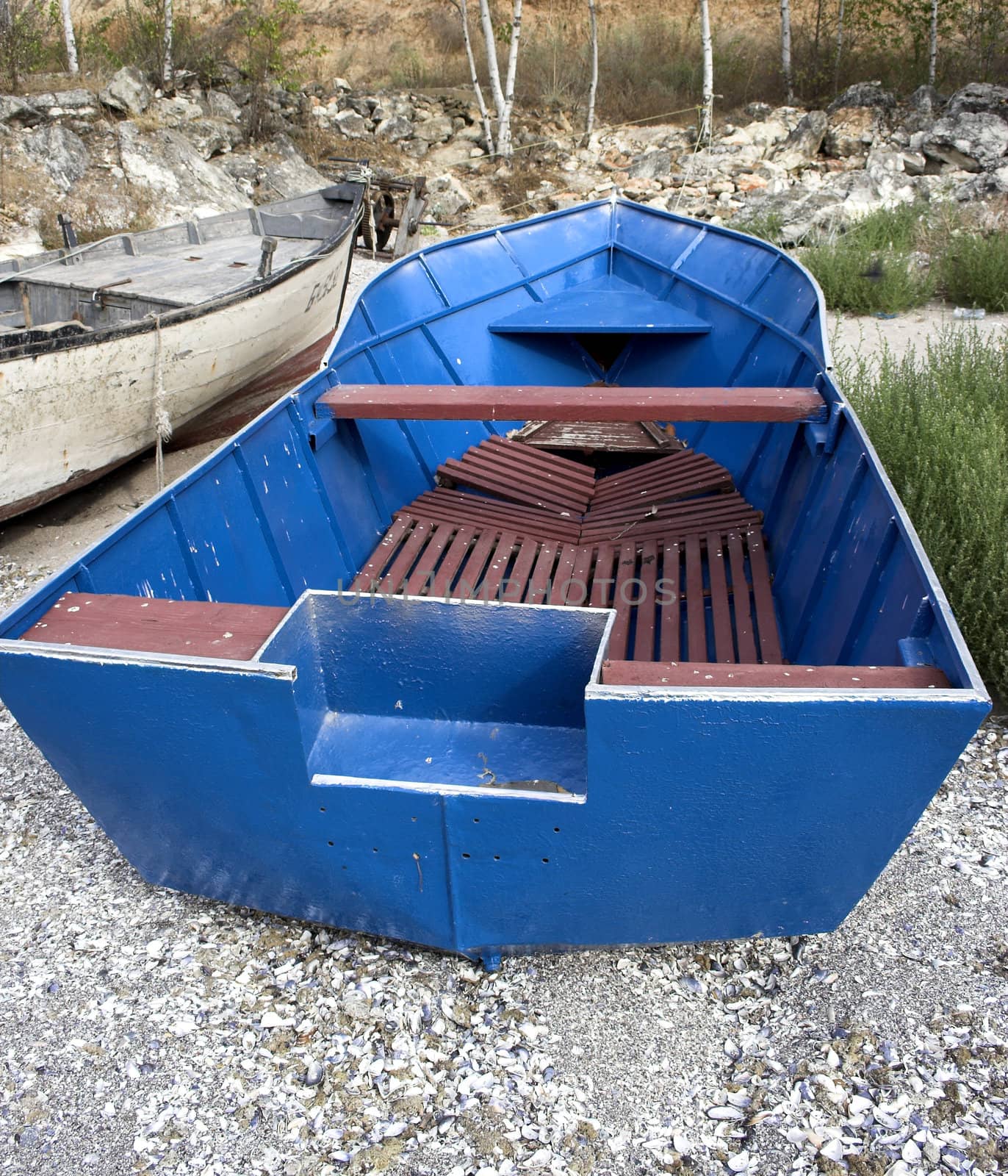 fishing boat standing on the coast