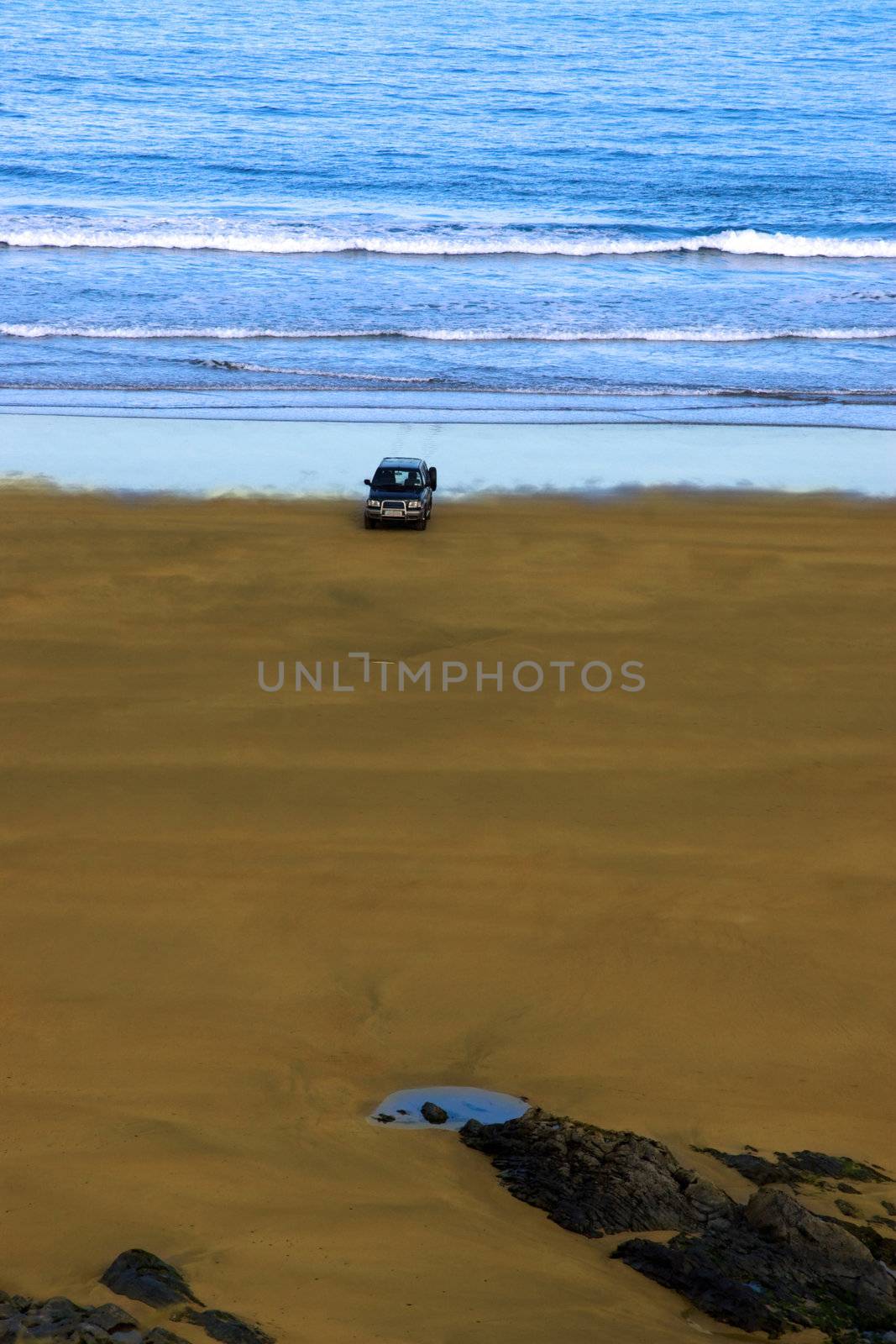 car on beach left unattended