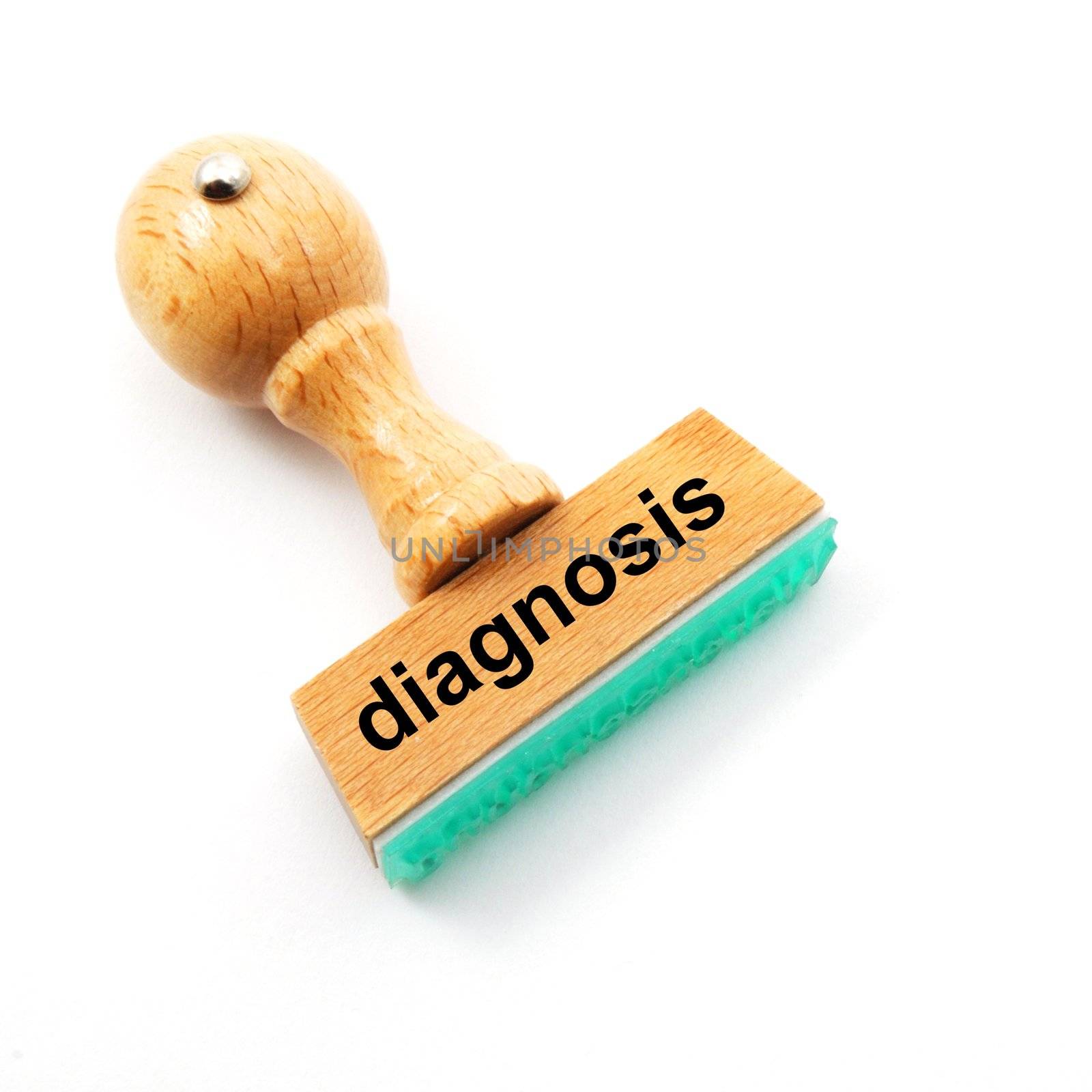diagnosis stamp in hospital offcie showing health concept