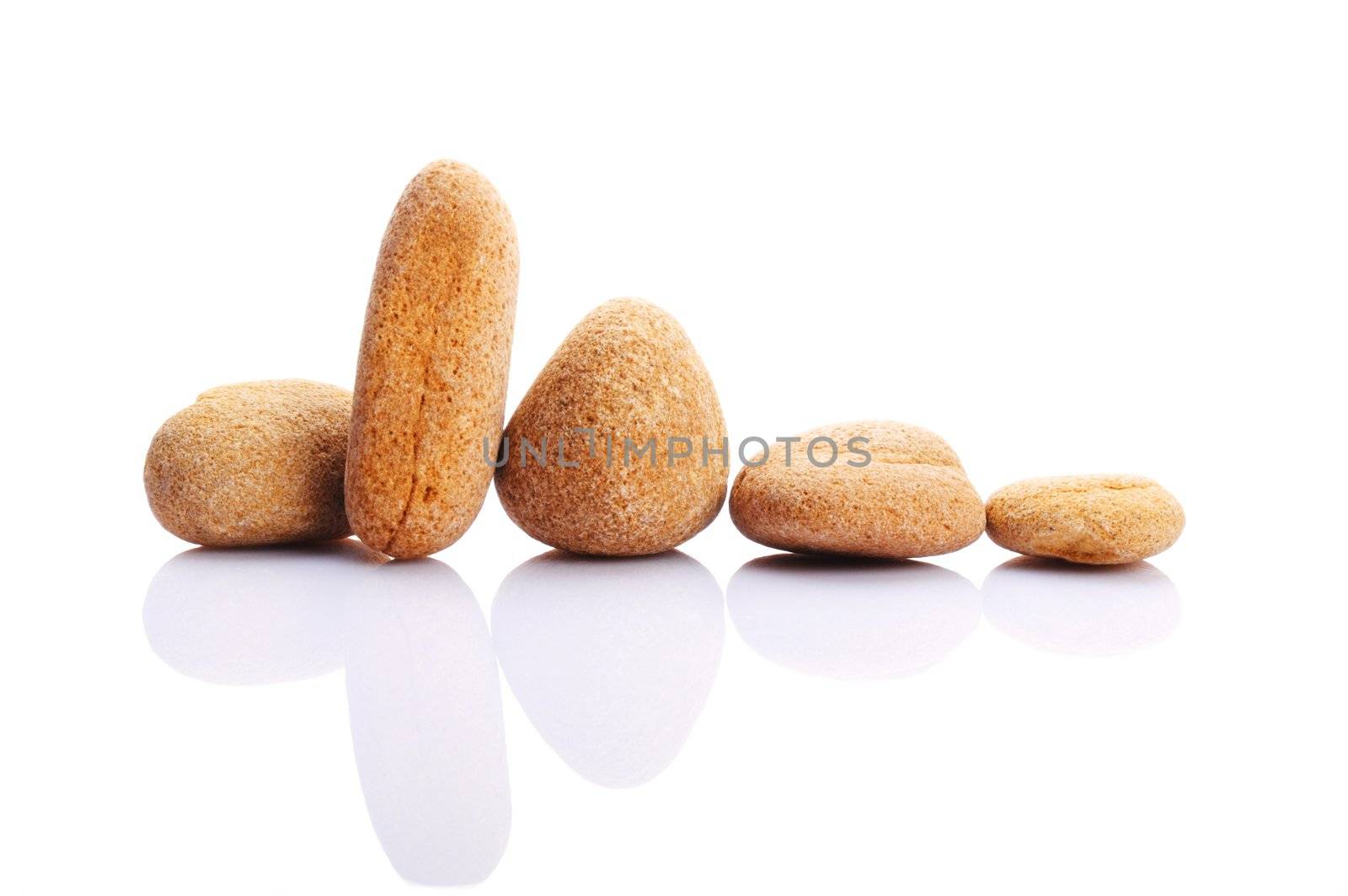 zen stones or pebbles showing spa concept isolated on white background