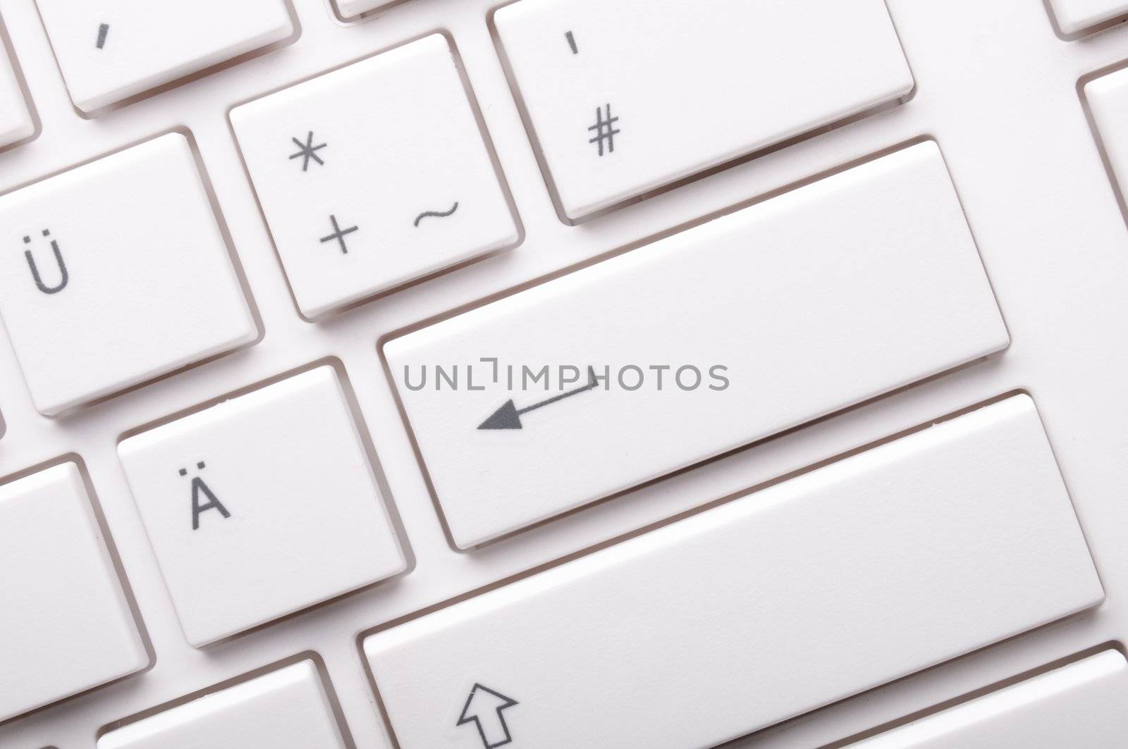 computer keyboard in white showing modern office work concept