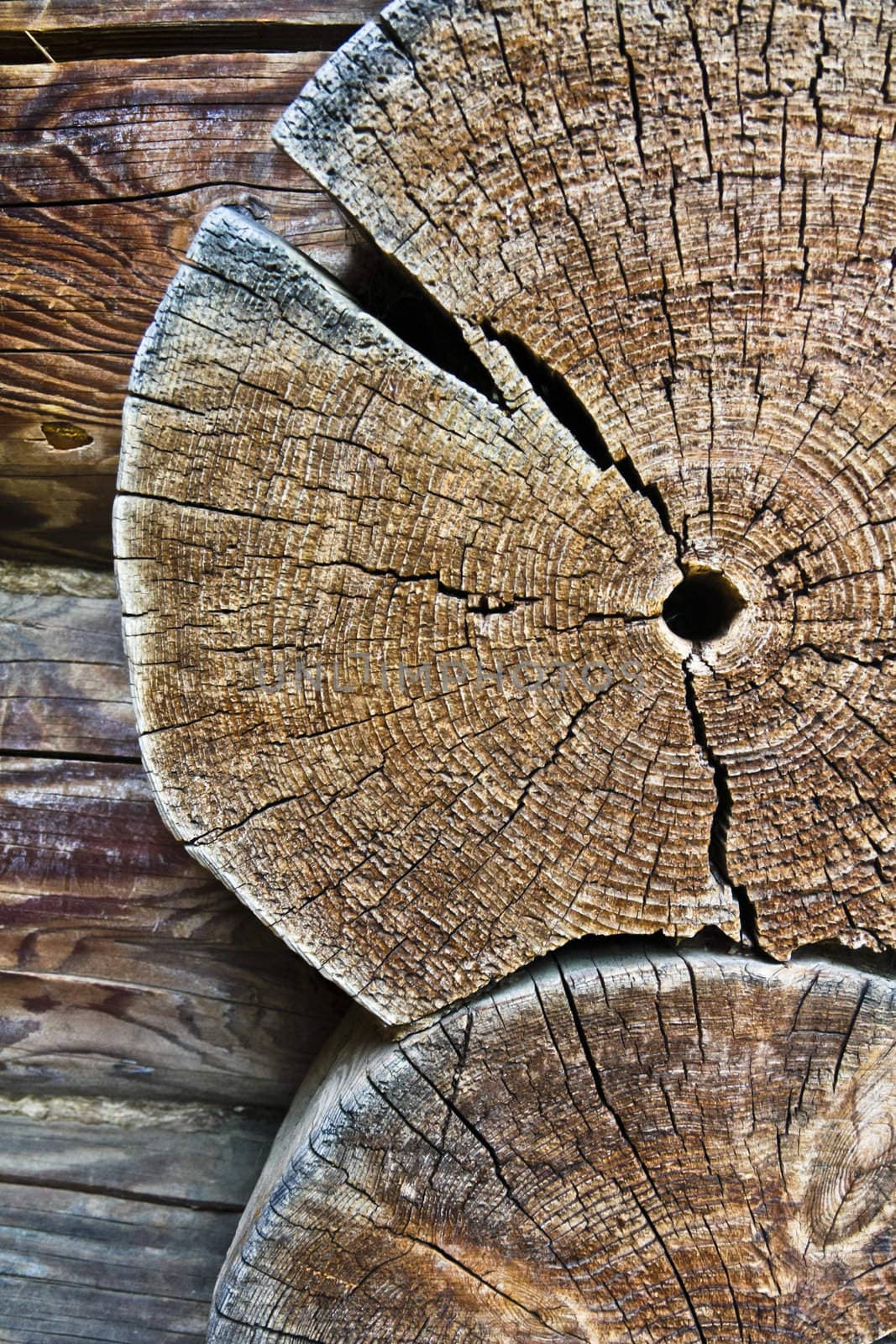 wooden wall element of Russian hut by KonstantinChe