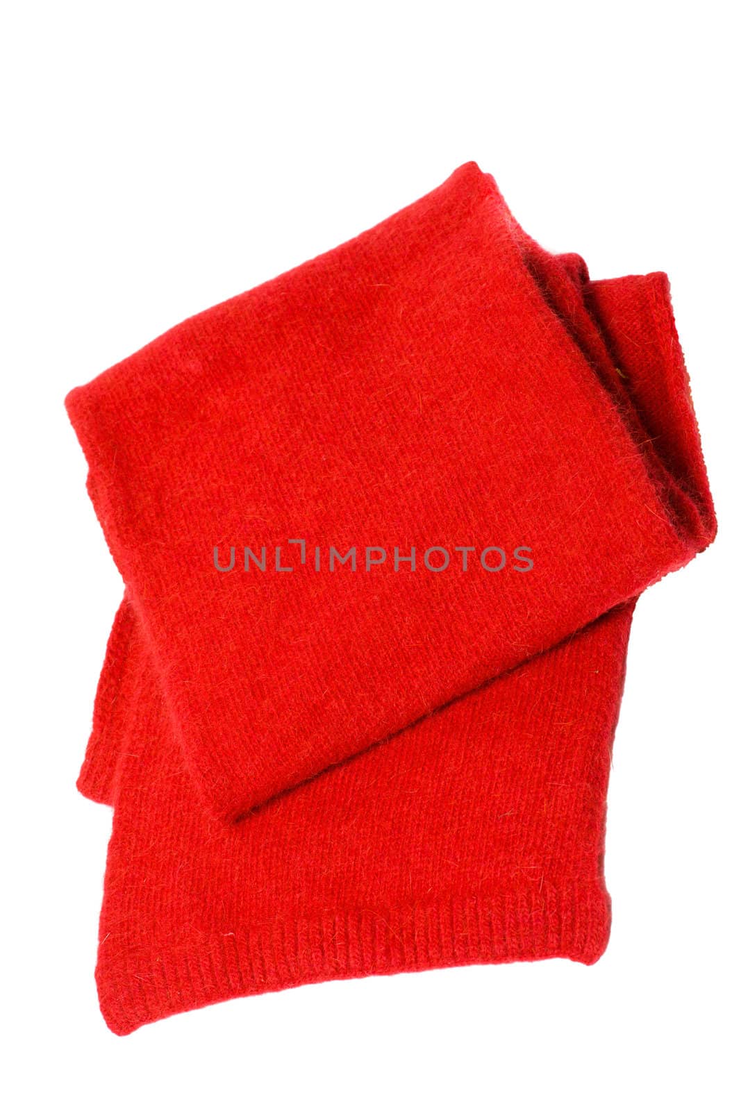 Warm Scarf made of wool isolated on white