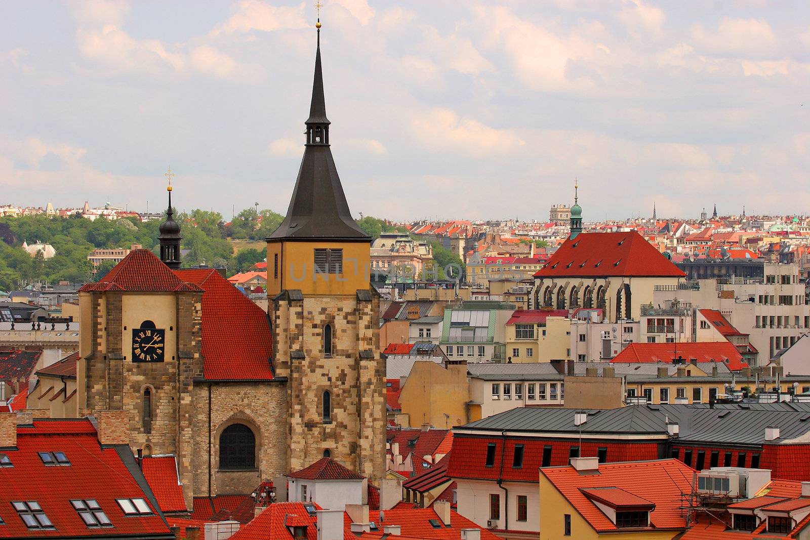 Prague Rooftops, looking from Charles Bridge Tower, Czech Republic