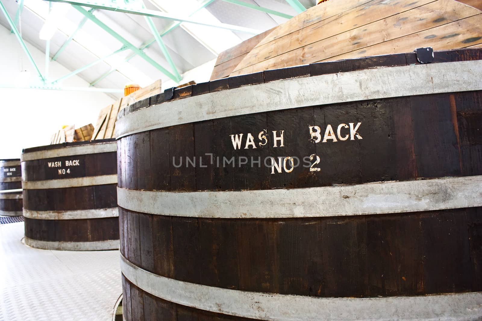 Detail of a whiskey distillery interiors, Sutherland, Scotland