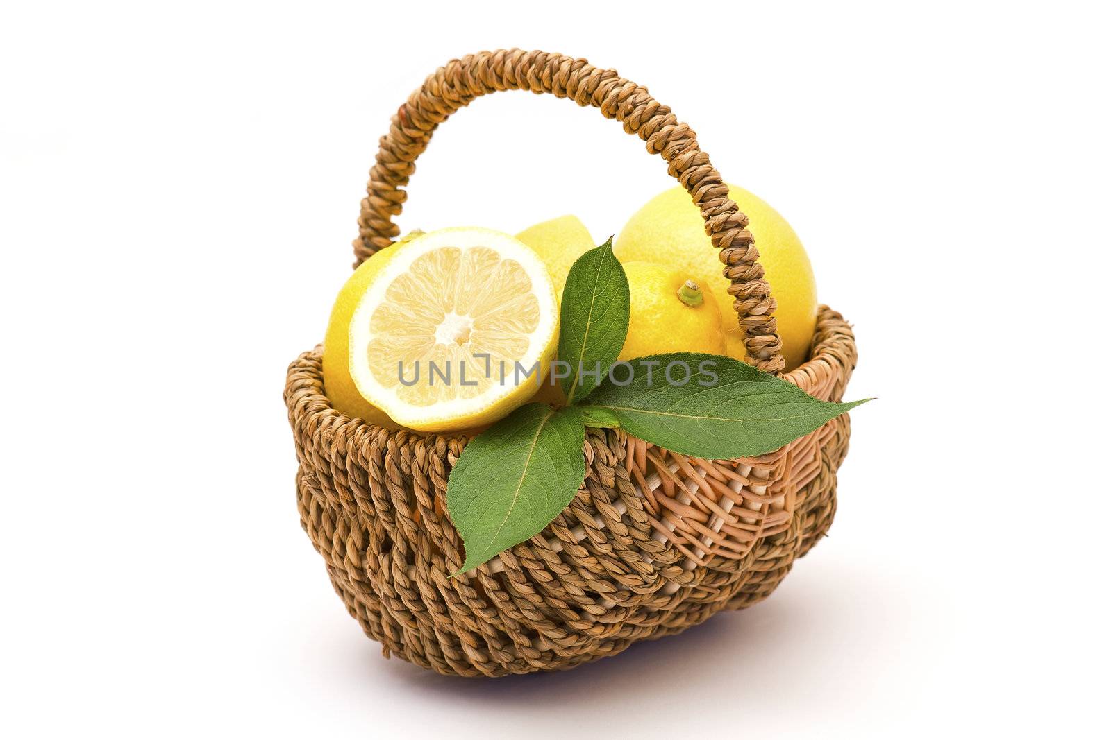 fresh lemons in a basket