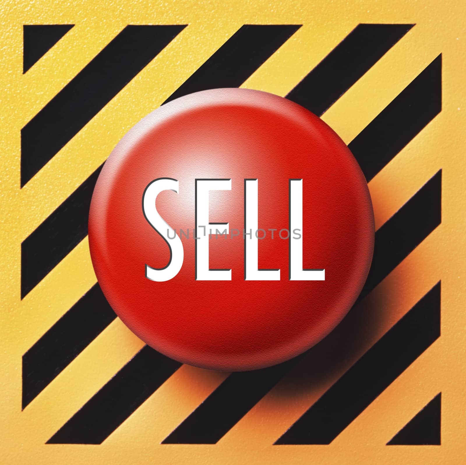 Button in red with the word SELL on it in white