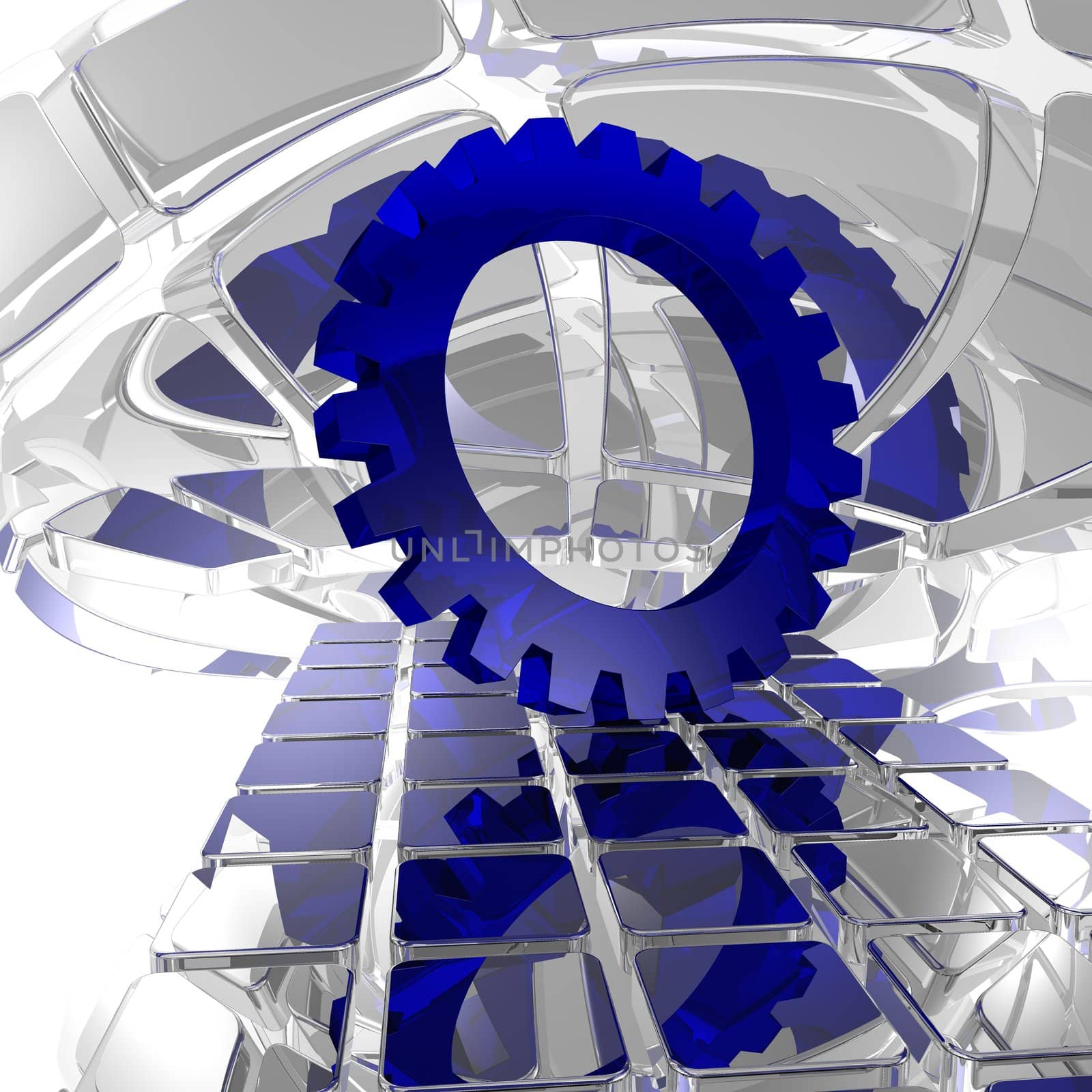 gear wheel in abstract space - 3d illustration