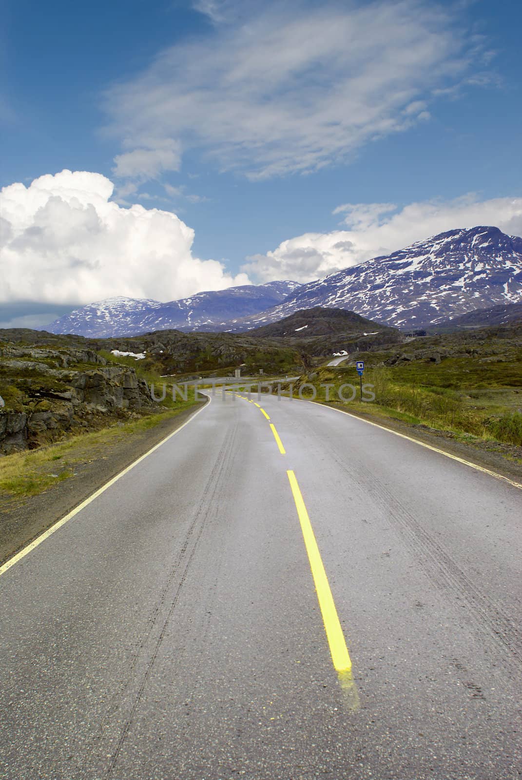 Road to mountains of Norway over pass Bjornfild by BIG_TAU