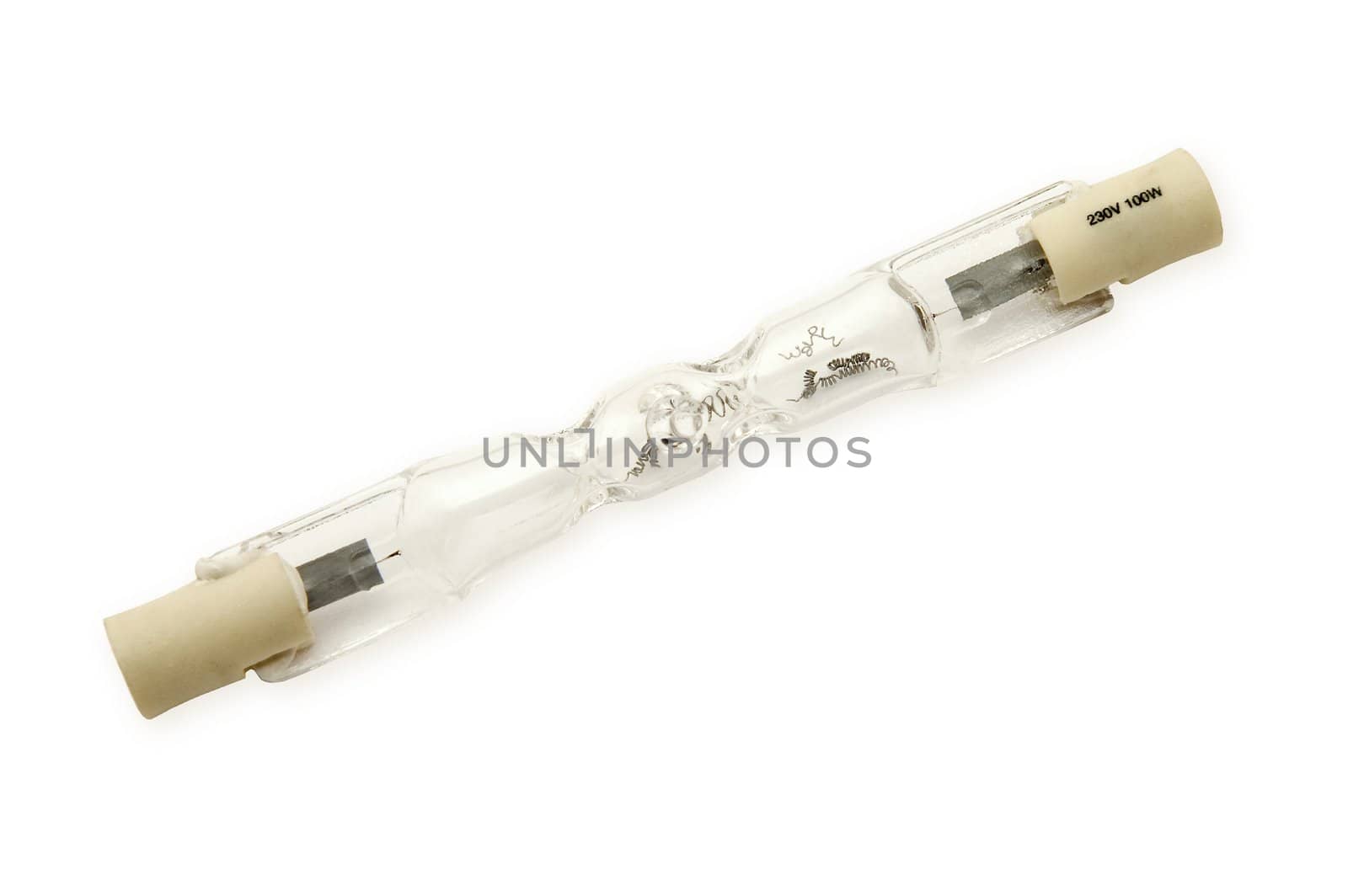 broken fluorescent light isolated on white background