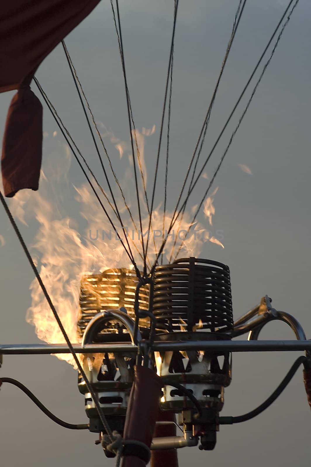 detail of a burner in a hot air balloon