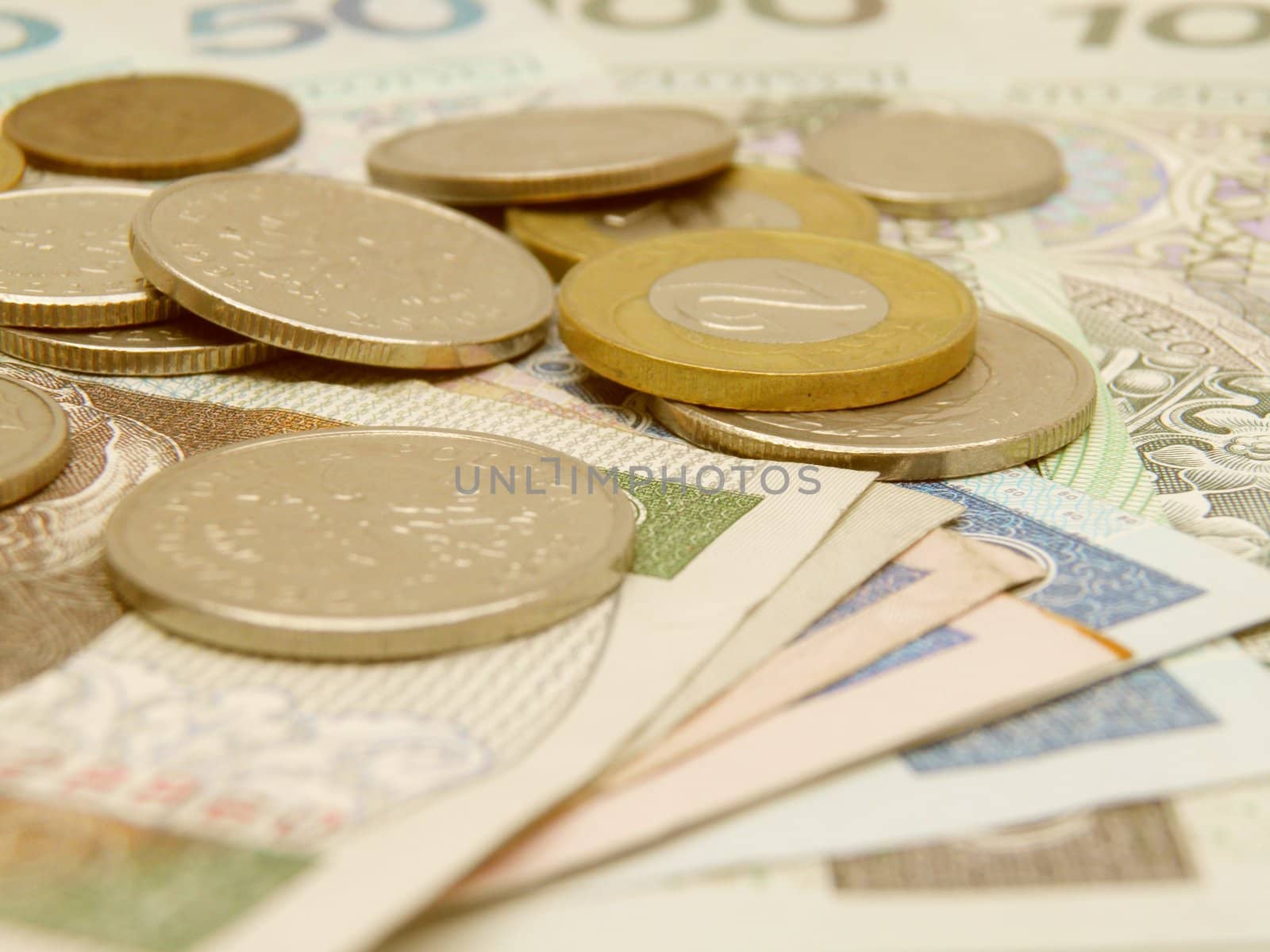 Polish zloty currency money - banknotes and coins